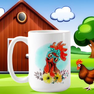 funny crazy chicken lady add text coffee mug