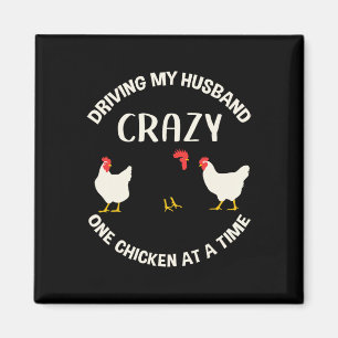 Funny Crazy Chicken Lady Gift For Fowl Animal Love Magnet