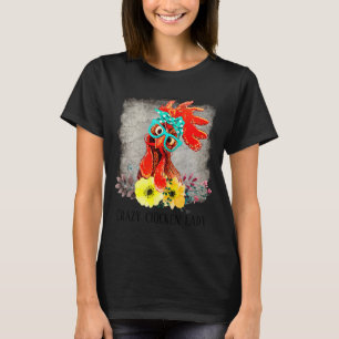Funny Crazy Chicken Lady Word Art T-Shirt