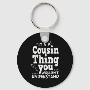 Funny Crazy Cousin Crew Family Matching Group Blac Key Ring
