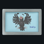 Funny crazy crow raven cartoon illustration belt buckle<br><div class="desc">This funny raven has something to crow about! Drawn in cool cartoon illustration style.</div>