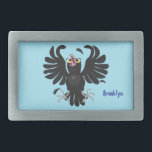 Funny crazy crow raven cartoon illustration belt buckle<br><div class="desc">This funny raven has something to crow about! Drawn in cool cartoon illustration style.</div>