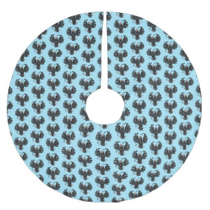 Funny crazy crow raven cartoon illustration brushed polyester tree skirt