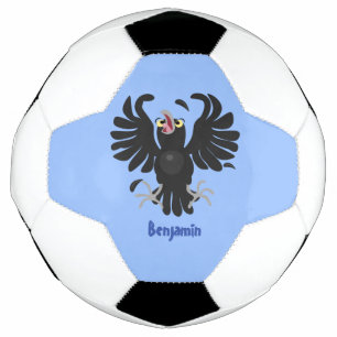 Funny crazy crow raven cartoon illustration football