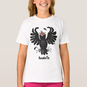 Funny crazy crow raven cartoon illustration T-Shirt
