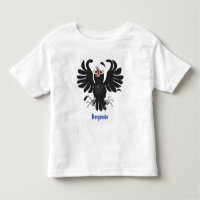 Funny crazy crow raven cartoon illustration