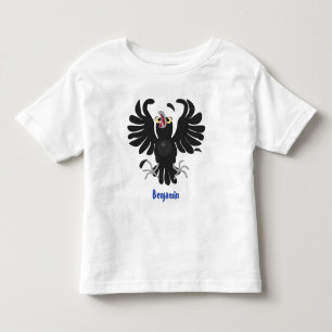 Funny crazy crow raven cartoon illustration toddler T-Shirt