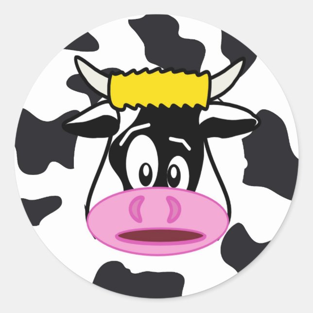 Funny Crazy Dairy Cow Farm Sticker (Front)
