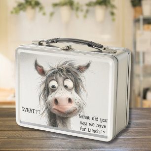 Funny Crazy Hair Wide Eyed Horse Lunch Box