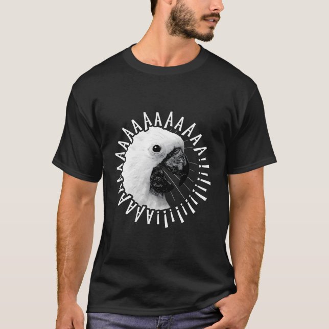 Funny Crazy Screaming Cockatoo Hoodie Parrot Bird  T-Shirt (Front)
