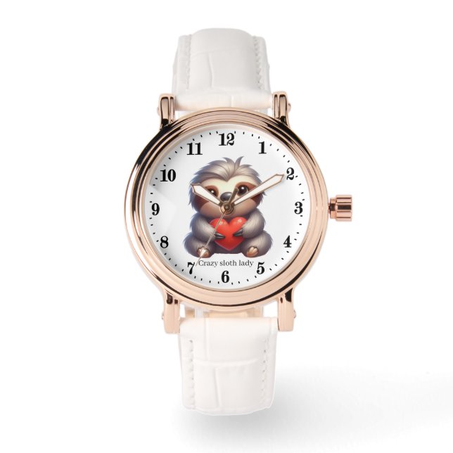 Funny crazy sloth lady  watch (Front)