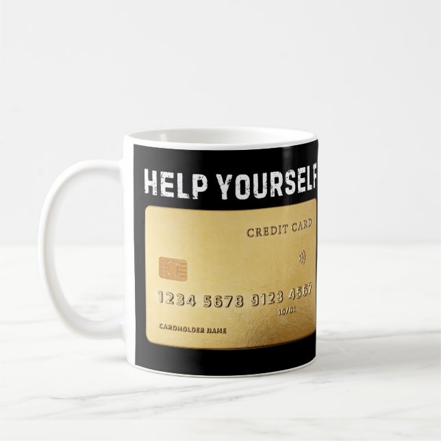 Funny Credit Card Coffee Mug (Left)