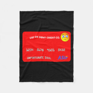 Funny Credit Card Halloween Costume - Used or Fleece Blanket