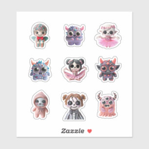 funny creepy kawaii monster pink red amazing big t