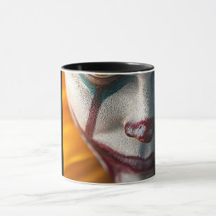 Funny Creepy Monster Face Black Coffee Mug Carto