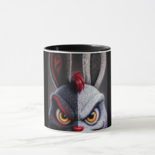 Funny Creepy Monster Face Black Coffee Mug Carto