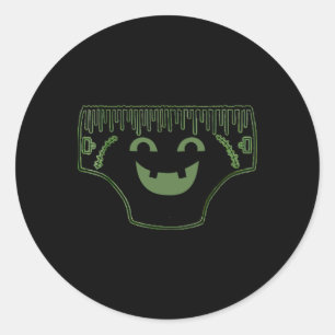 Funny Creepy Pair Of Underwear Face Costume  Classic Round Sticker