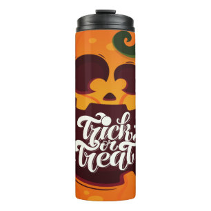 Funny Creepy Pumpkin Trick or Treat Thermal Tumbler