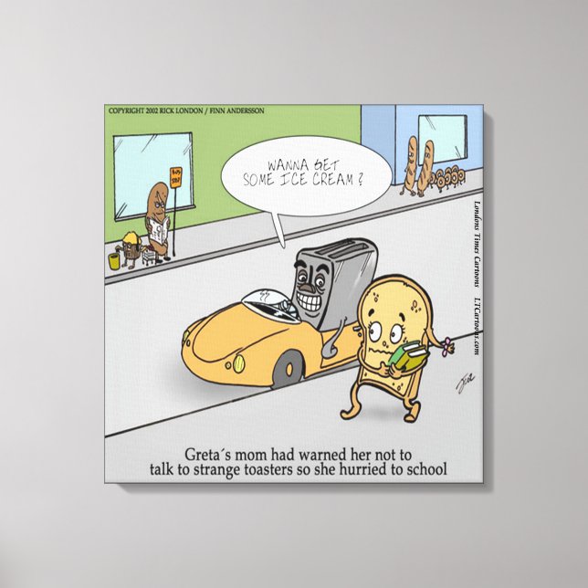 Funny Creepy Toaster Canvas Print (Front)