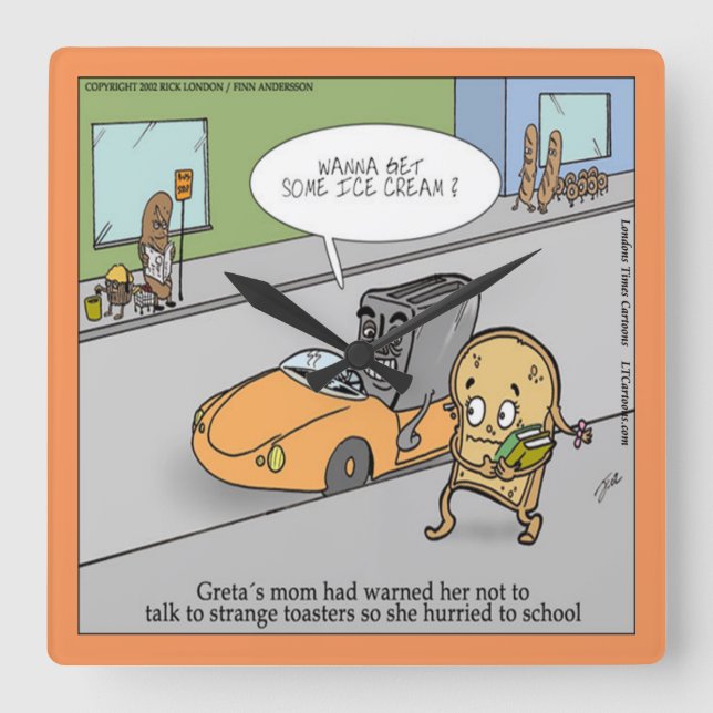 Funny Creepy Toaster Wall Clock (Front)