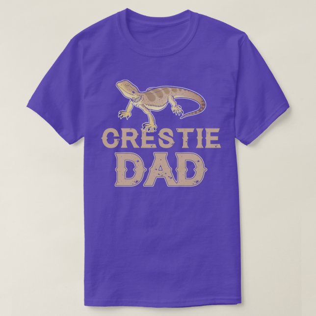 Funny Crestie Gecko Dad Pet T-Shirt (Design Front)