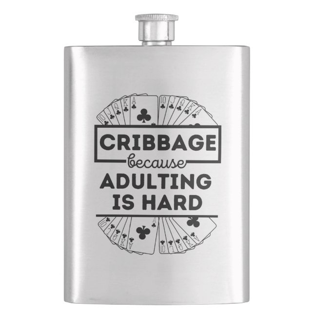 Funny Cribbage Hip Flask (Front)