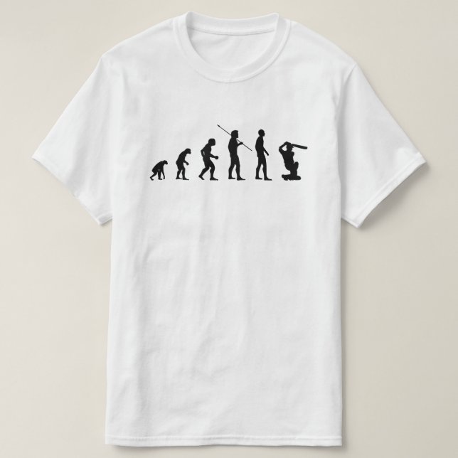 Funny Cricket Batter Evolution of Man Sports Bv T-Shirt (Design Front)
