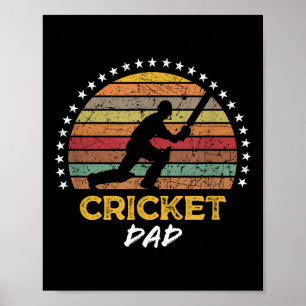 Funny Cricket Dad Player Fan Coach Quote Graphic Poster