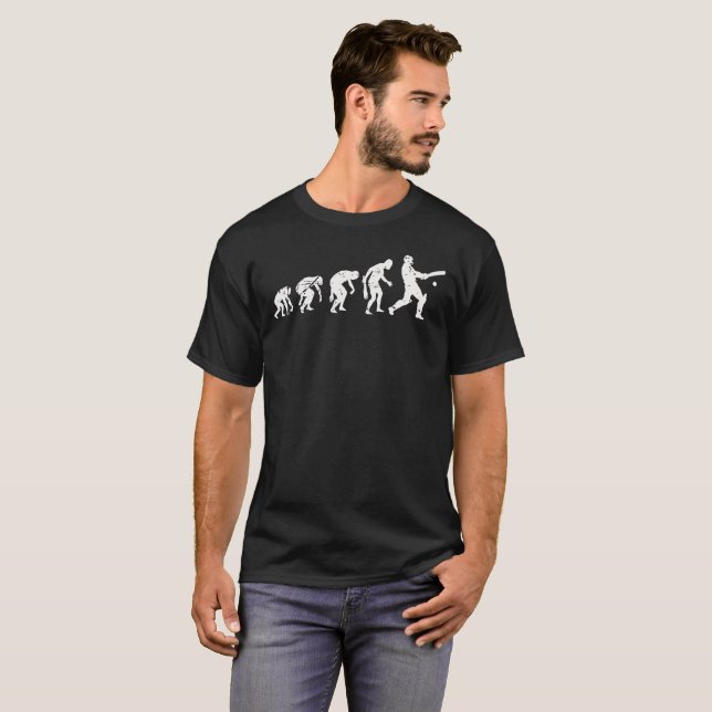 Funny Cricket Evolution T-Shirt (Front Full)
