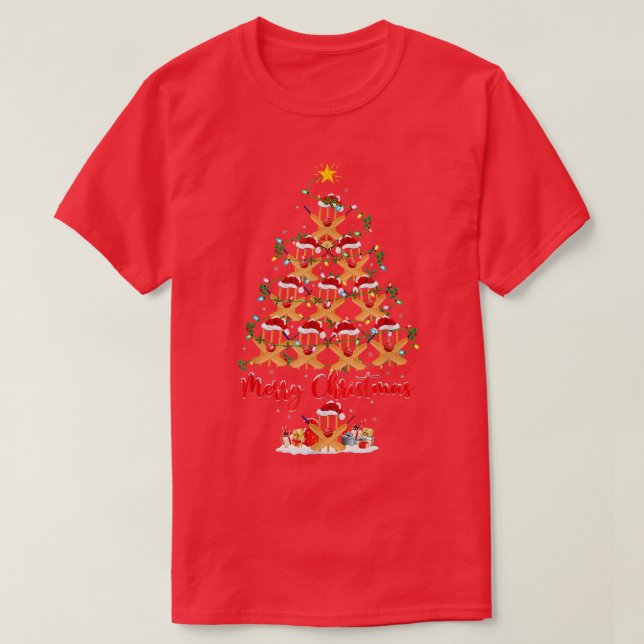 Funny Cricket Lover Xmas Lights Cricket Christmas  T-Shirt (Design Front)