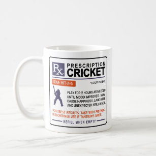 Funny Cricket Mug Prescription Design Cricket Fan