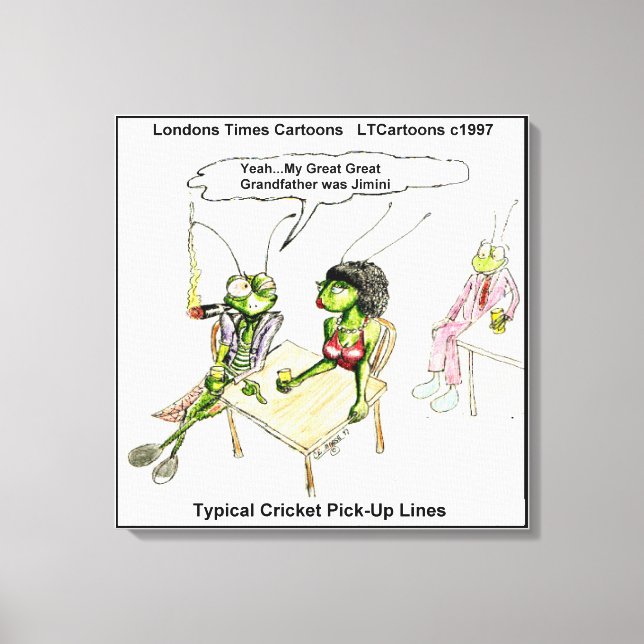 Funny Cricket Pick-Up Lines Canvas Print (Front)