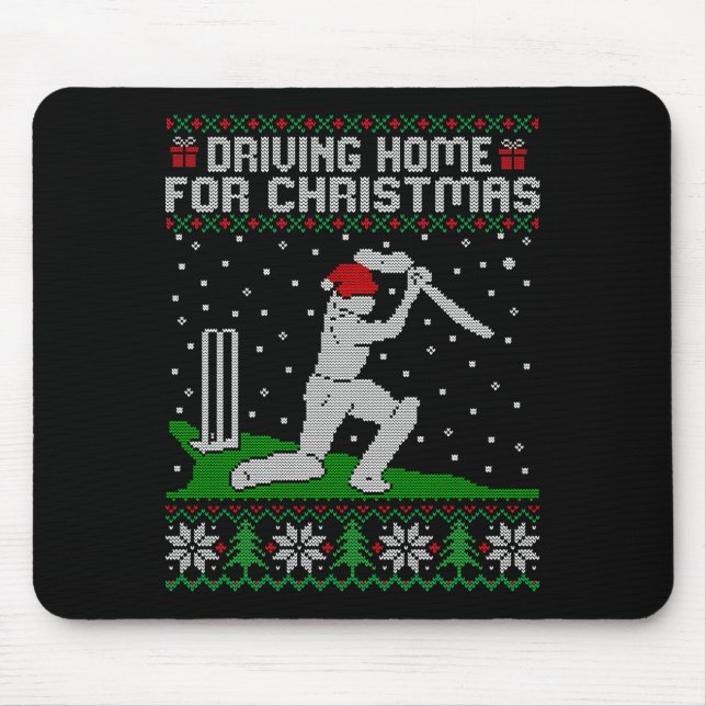 Funny Cricket Player Driving Home For Christmas Sw Mouse Mat (Front)