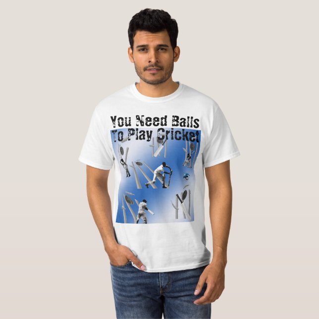 Funny Cricket Players Design, T-Shirt (Front Full)