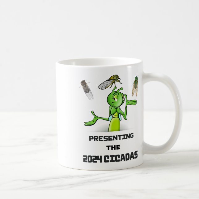 Funny Cricket Presenting Cicadas Bugs Insects Inva Coffee Mug (Right)