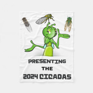 Funny Cricket Presenting Cicadas Bugs Insects Inva Fleece Blanket