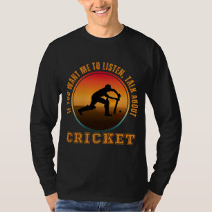 Funny Cricket Saying Vintage Silhouette Player  T-Shirt
