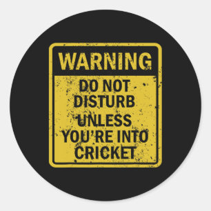 Funny Cricket Sport Themed Birthday Party Crickete Classic Round Sticker