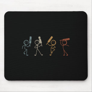 Funny Cricket Stick Figure Funny Cricketer Cricket Mouse Mat
