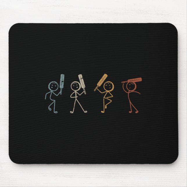 Funny Cricket Stick Figure Funny Cricketer Cricket Mouse Mat (Front)