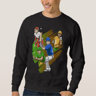 Funny Cricket Team Bat and Ball Sweatshirt