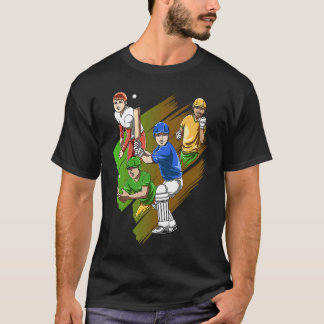Funny Cricket Team Bat and Ball T-Shirt