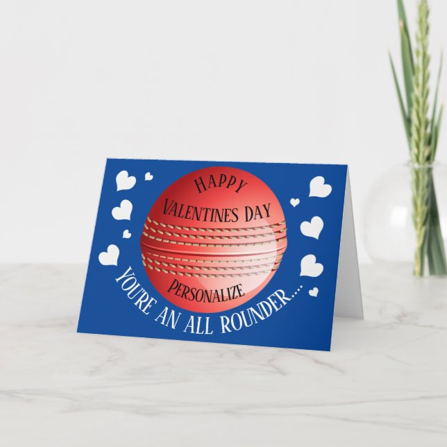 Funny Cricket You're An All Rounder Valentines Holiday Card (Front)