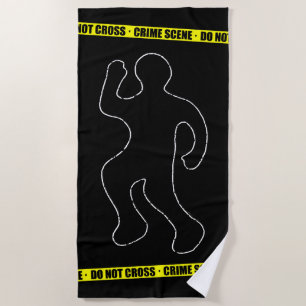 Funny Crime Scene Beach Towel