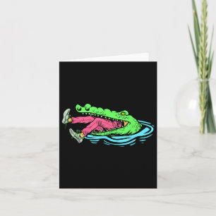 Funny Croc Hunter Hunting Season Crocodile Hunting Card