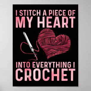 Funny Crochet Design For Men Women Crocheting Croc Poster