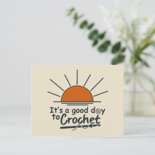 funny crochet holiday postcard