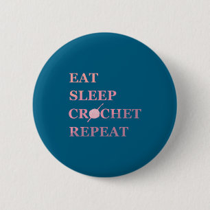 Funny Crochet Quote  6 Cm Round Badge