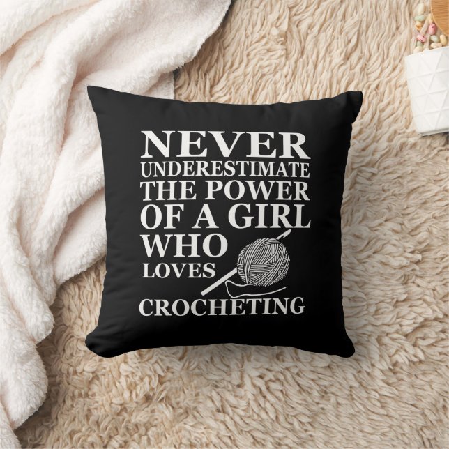 Funny crochet quote crocheters gift cushion (Blanket)