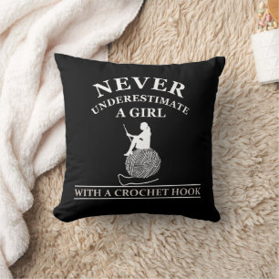 Funny crochet quote crocheters gift cushion